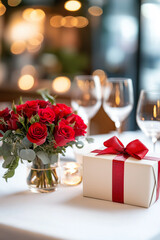 Obraz premium romantic dinner setting
