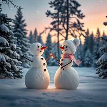 snowman in the snow