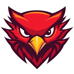Red Angry Bird Head Mascot Logo Design