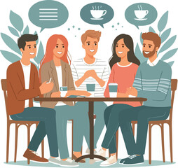 friends enjoying quality time vector