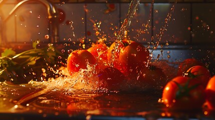 Just picked in a fiery color funnel in the cooking area wash