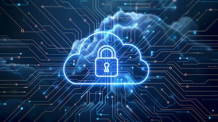 Fototapeta premium Advanced Cybersecurity for Cloud Networks, Securing Data Privacy in Digital Storage, Cloud Solutions for Secure Computing 