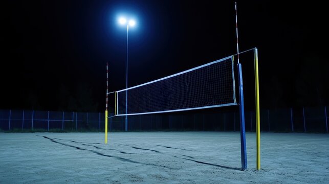 Discover the thrill of nighttime volleyball games under bright stadium lights