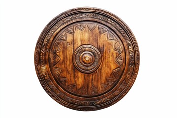 Obraz premium Intricate wood carving circular design.