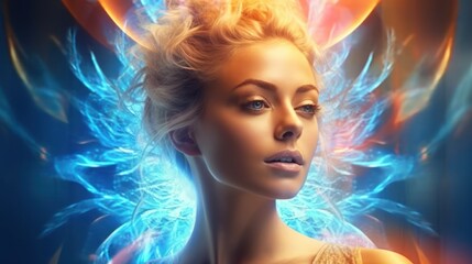 Woman With Glowing Wings
