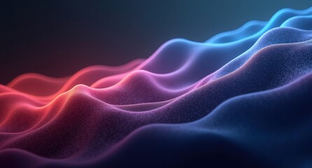 Obraz premium Apricot, pistachio, mauve, and royal blue tones form gentle swirls on a dark background, creating a fluid, dreamlike abstract scene in Blender Cycles style.