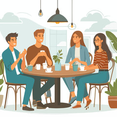 friends enjoying quality time vector