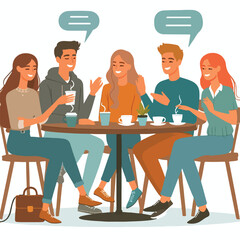 friends enjoying quality time vector