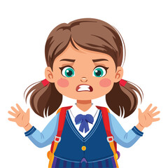 Obraz premium Portrait of angry girl wearing school uniform