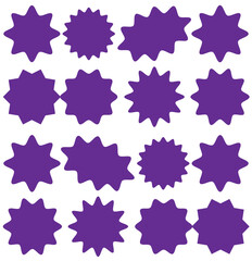 sparkle star icon set. simple star burst symbol. transparent png and vector illustration.