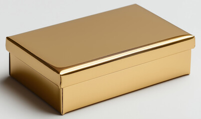 Naklejka premium a gold color box for mockup on a white isolated background