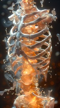 Abstract Liquid Skeleton: A Glowing Organic Form