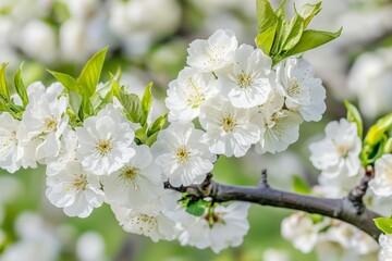 Obraz premium Cherries (Cherry Blossoms), woodsy to kwiaty