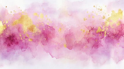 Square pink and gold watercolor textured background with a harmonious blend of softness and elegance, perfect for creating eye-catching designs, with ample copy space included.