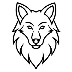 Wolf Logo Icon - Minimalist Vector Design, White Background