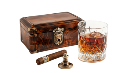 Retro Lighter and Crystal Ashtray on white background