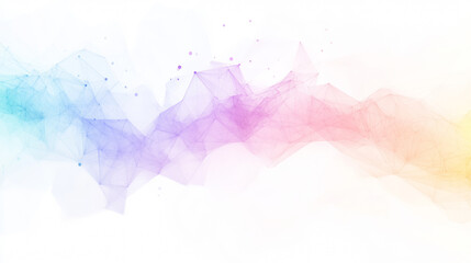 Colorful abstract geometric background with a soft pastel gradient featuring pink, blue, and yellow low poly crystal patterns, perfect for modern design and creative visual