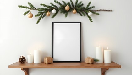 Frame mockup, wall art mockup, Living room wall poster mockup. Modern 3D render luxury interior design