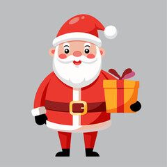 Santa Claus holding a present
