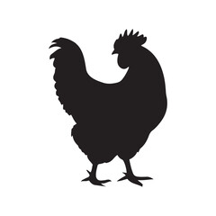 chicken black logo Vector black silhouette of a chicken on a white background.