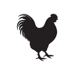 chicken black logo Vector black silhouette of a chicken on a white background.