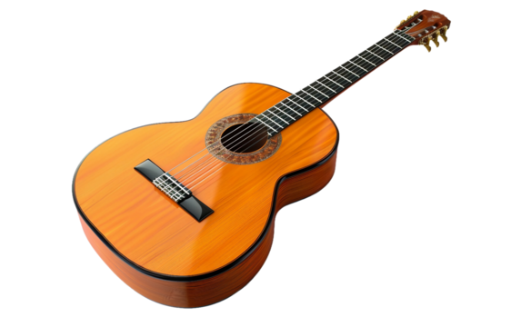 Classic Six-Stringed guiter Instrument on white background