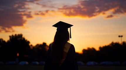Graduation Silhouette at Sunset