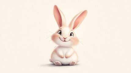 Fototapeta premium Two Adorable Cartoon Bunnies