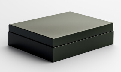 Fototapeta premium a jet black color box for mockup on a white isolated background