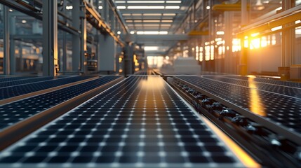 Fototapeta premium Solar Panel Manufacturing Line