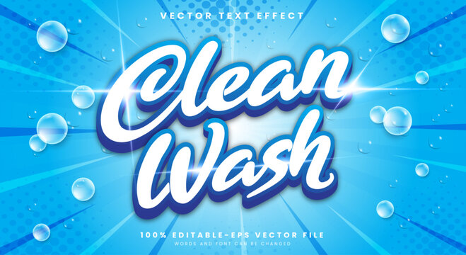 Clean Wash editable text effect Template suitable for Laundry style Theme