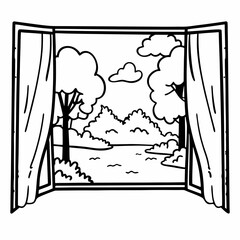 illustration of a silhouette of a window