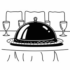 restaurant cloche with menu