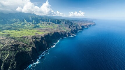 Aerial view of the Na Pali coast