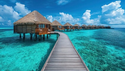Obraz premium Tropical Overwater Bungalows