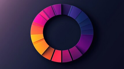 Obraz premium Colorful Gradient Circle with Smooth Transitions, Ideal for Abstract Backgrounds, Modern Design Projects, Technology Themes and Creative Artwork