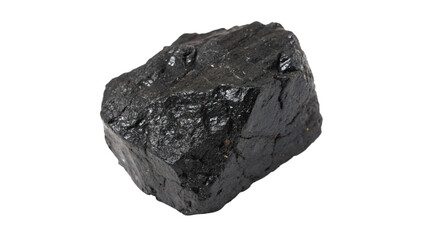 Piece of coal isolated on transparent background