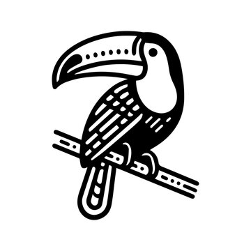 Simple Vector Icon of a Toco touchan &ndash; Logo Design Illustration