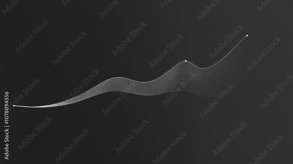 Poster abstract waveform design representing sound frequencies in monochrome on dark background for modern 
