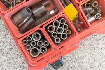 Tool box for repairs in a factory workshop