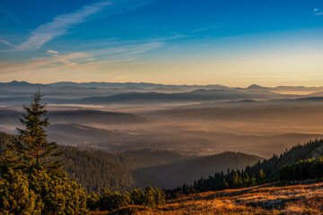 Widok z Małej Babiej Góry w kierunku Tatr