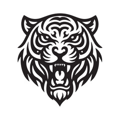 Fototapeta premium a simple illustration of tiger roar - vector logo design