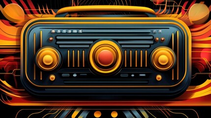 Fototapeta premium A vintage-style radio with a modern twist.