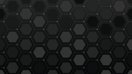 Abstract Digital Black Hexagon Science Technology Background
