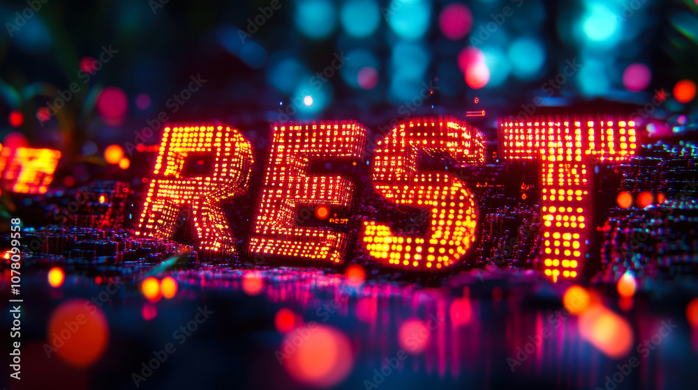 Aufkleber binary code streams forming rest in dynamic web elements illustration