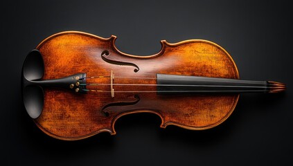 Fototapeta premium Violin on Black Background