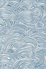 Hand-Painted Textured Wallpaper Pattern in Organic Geometric Style with Random Pantone Colors and White Lines - Reminiscent of Japanese Woodblock Prints