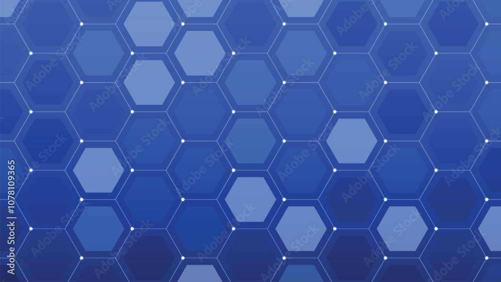 Canvas Prints abstract digital blue hexagon science technology background