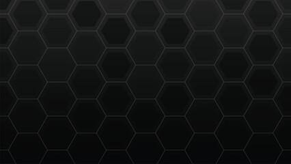 Obraz premium Abstract Digital Black Hexagon Science Technology Background