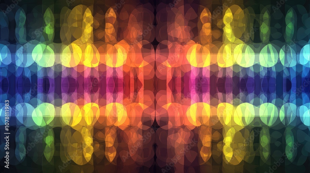 Poster colorful abstract light patterns creating a dreamlike background with soft bokeh effects for artisti